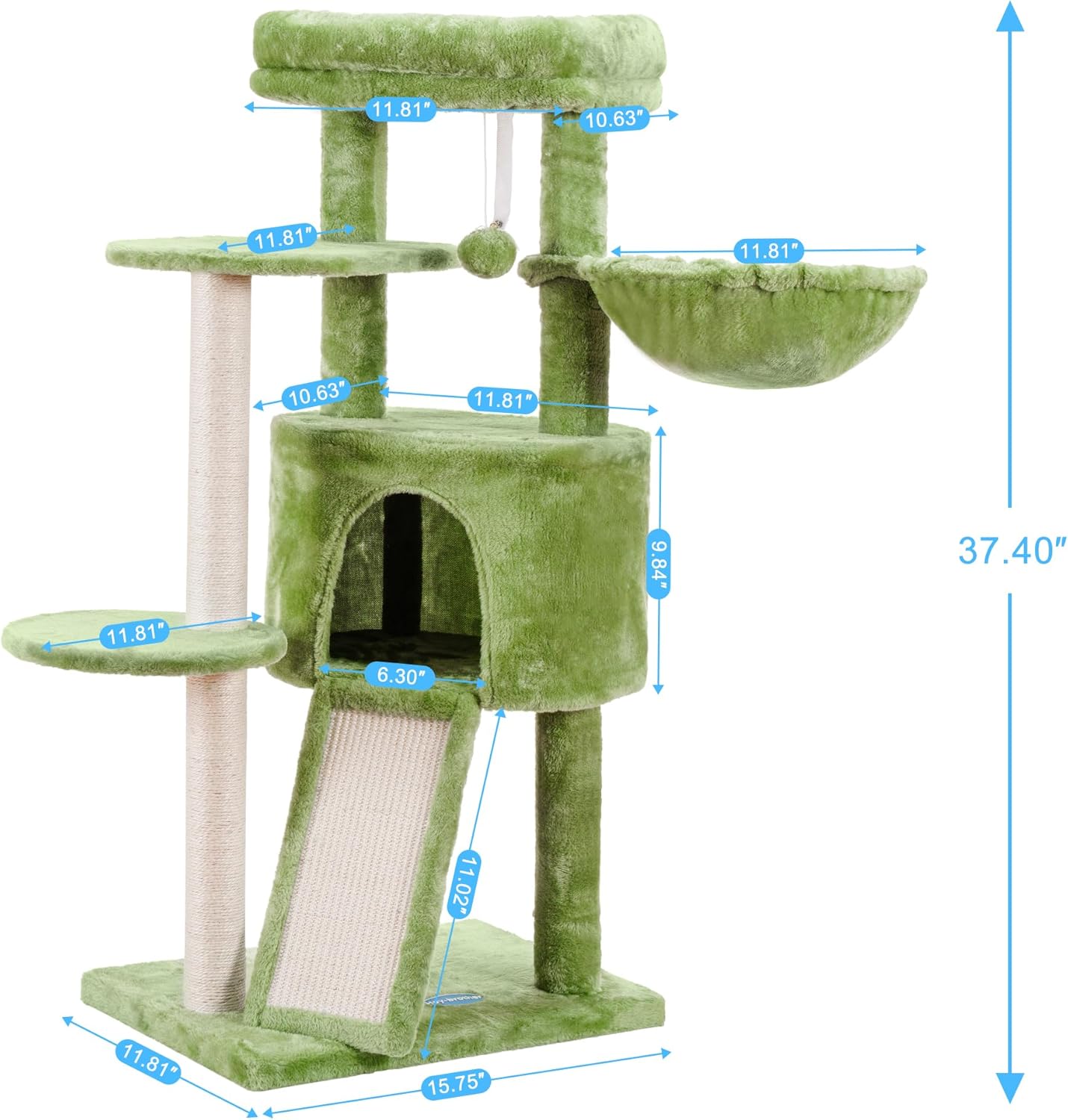 Feline Funhouse: The Ultimate Kitty Climbing Gym with a Comfy Napping Nest and Scratchy Playground – Now with Extra Greenery for Your Cat's Instagram!