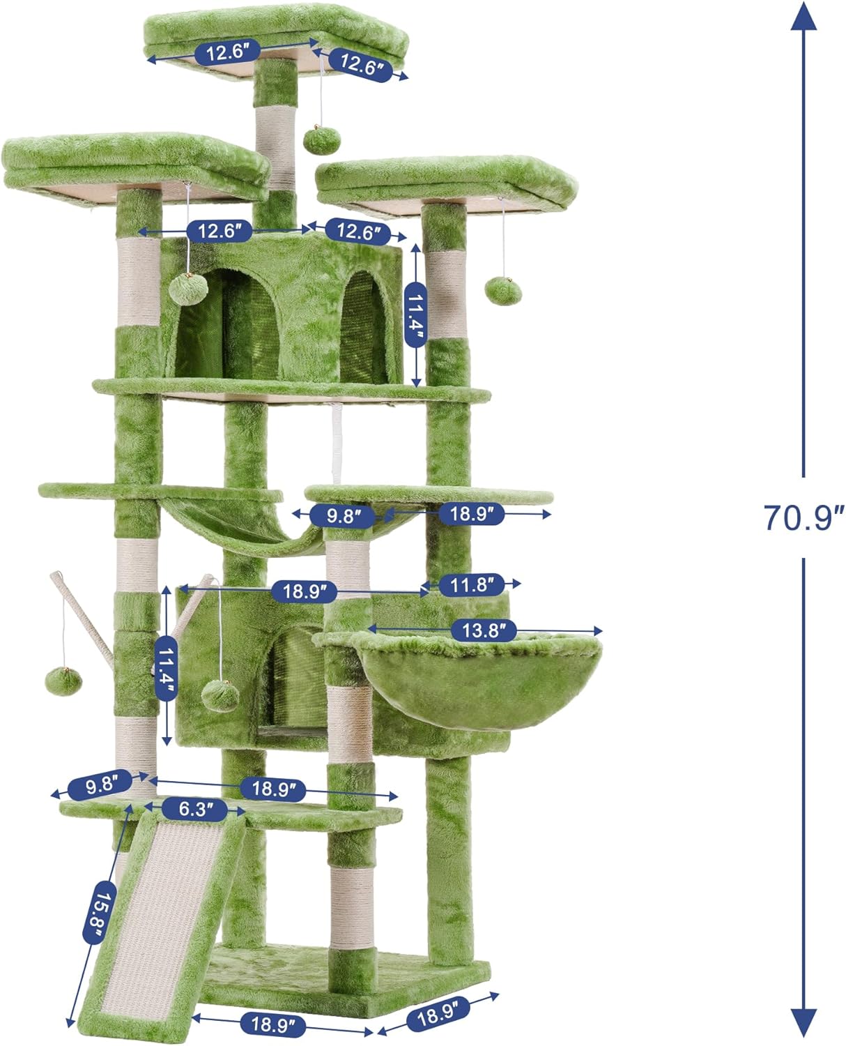 The Purr-fect Jungle Gym: 71 Inches of Cat-tastic Fun with Cozy Napping Nooks and Scratching Shenanigans!