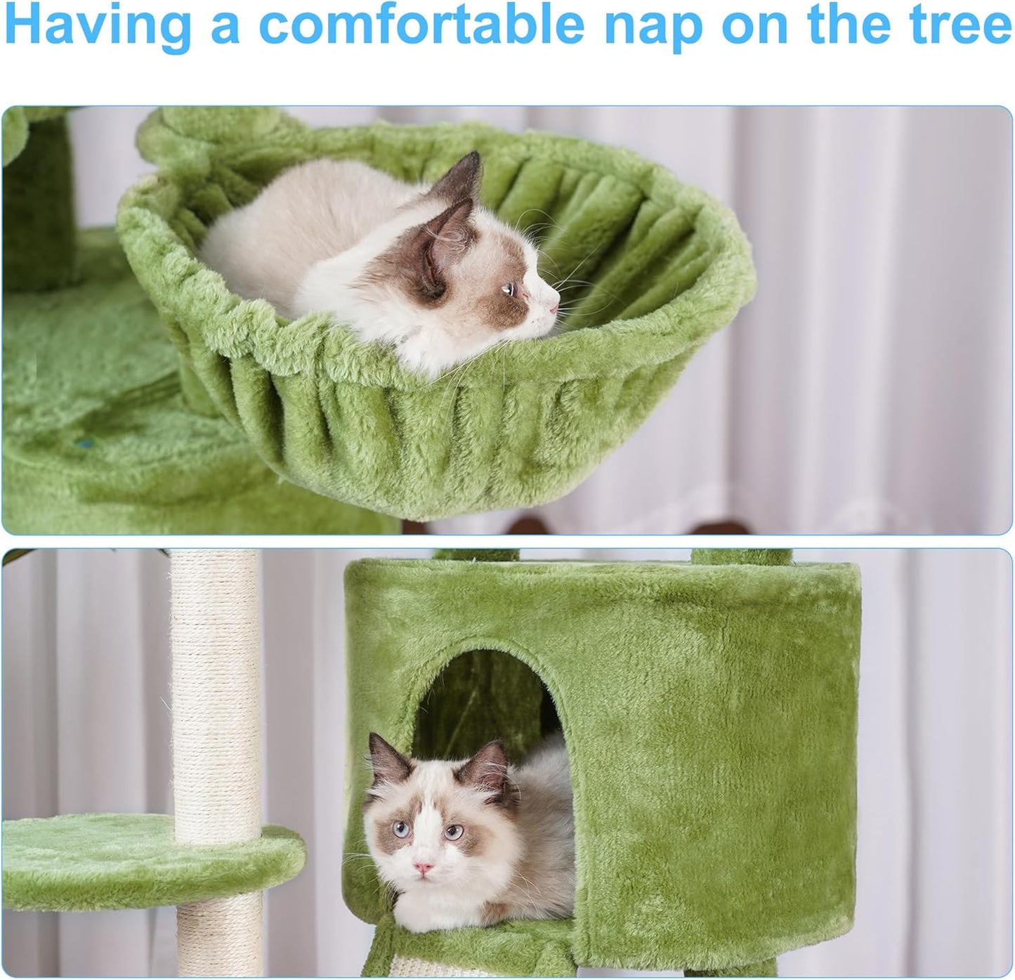 Feline Funhouse: The Ultimate Kitty Climbing Gym with a Comfy Napping Nest and Scratchy Playground – Now with Extra Greenery for Your Cat's Instagram!