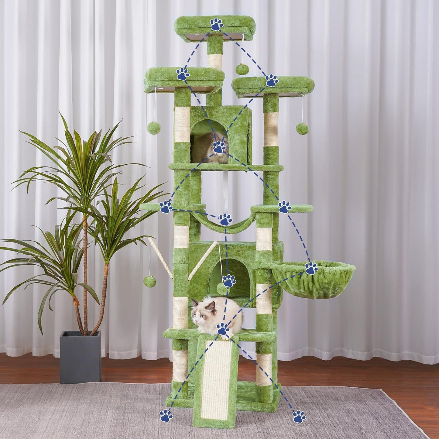 The Purr-fect Jungle Gym: 71 Inches of Cat-tastic Fun with Cozy Napping Nooks and Scratching Shenanigans!
