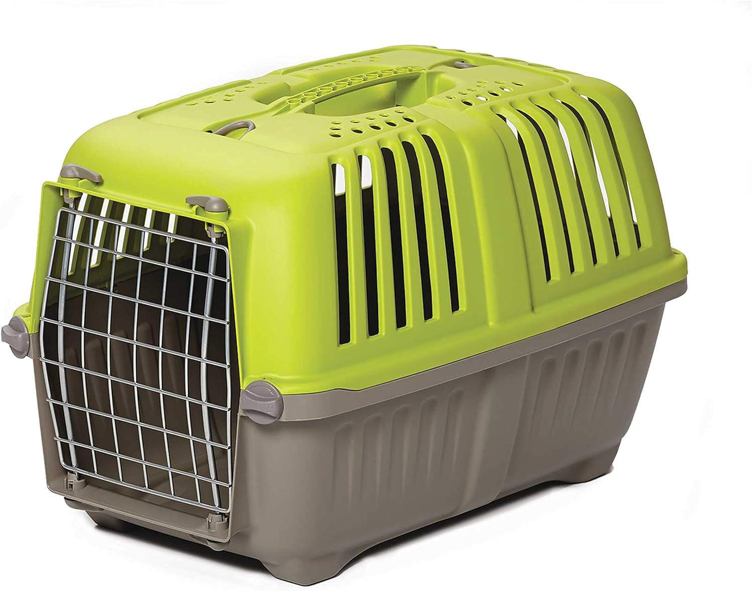 Pet Carrier: Hard-Sided Dog Carrier, Cat Carrier, Small Animal Carrier in Green| inside Dims 20.70L X 13.22W X 14.09H & Suitable for Tiny Dog Breeds