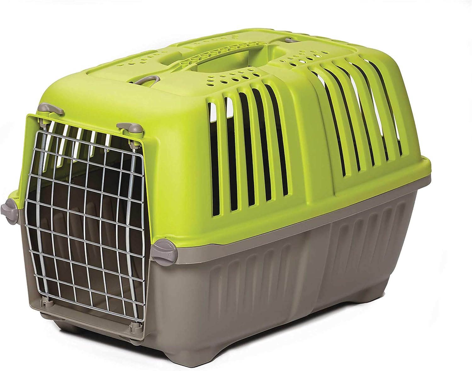 Pet Carrier: Hard-Sided Dog Carrier, Cat Carrier, Small Animal Carrier in Green| inside Dims 20.70L X 13.22W X 14.09H & Suitable for Tiny Dog Breeds