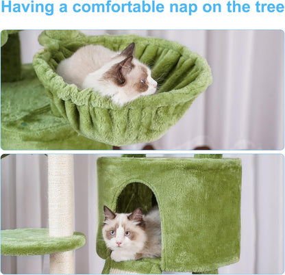 Feline Funhouse: The Ultimate Kitty Climbing Gym with a Comfy Napping Nest and Scratchy Playground – Now with Extra Greenery for Your Cat's Instagram!
