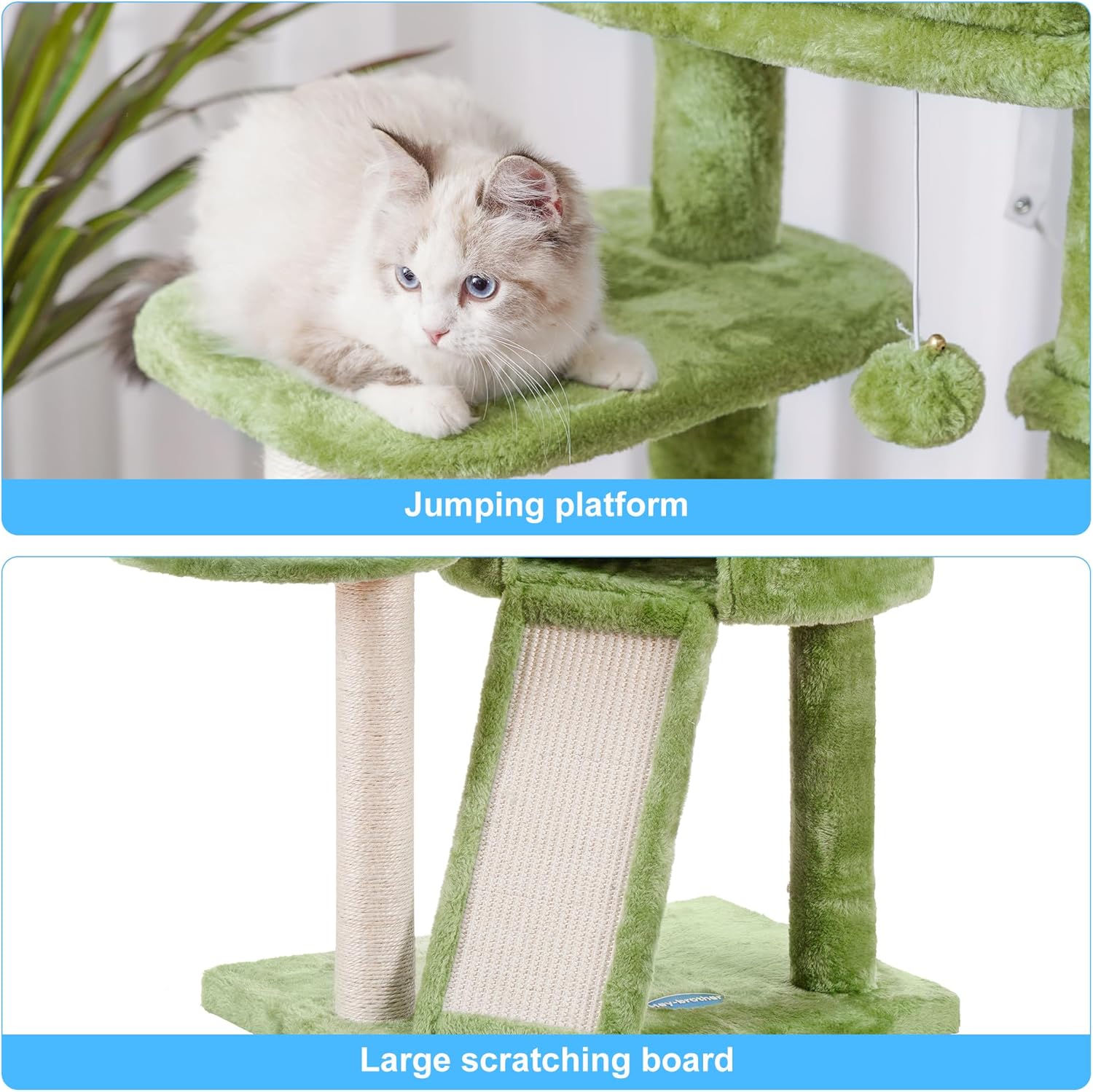 Feline Funhouse: The Ultimate Kitty Climbing Gym with a Comfy Napping Nest and Scratchy Playground – Now with Extra Greenery for Your Cat's Instagram!